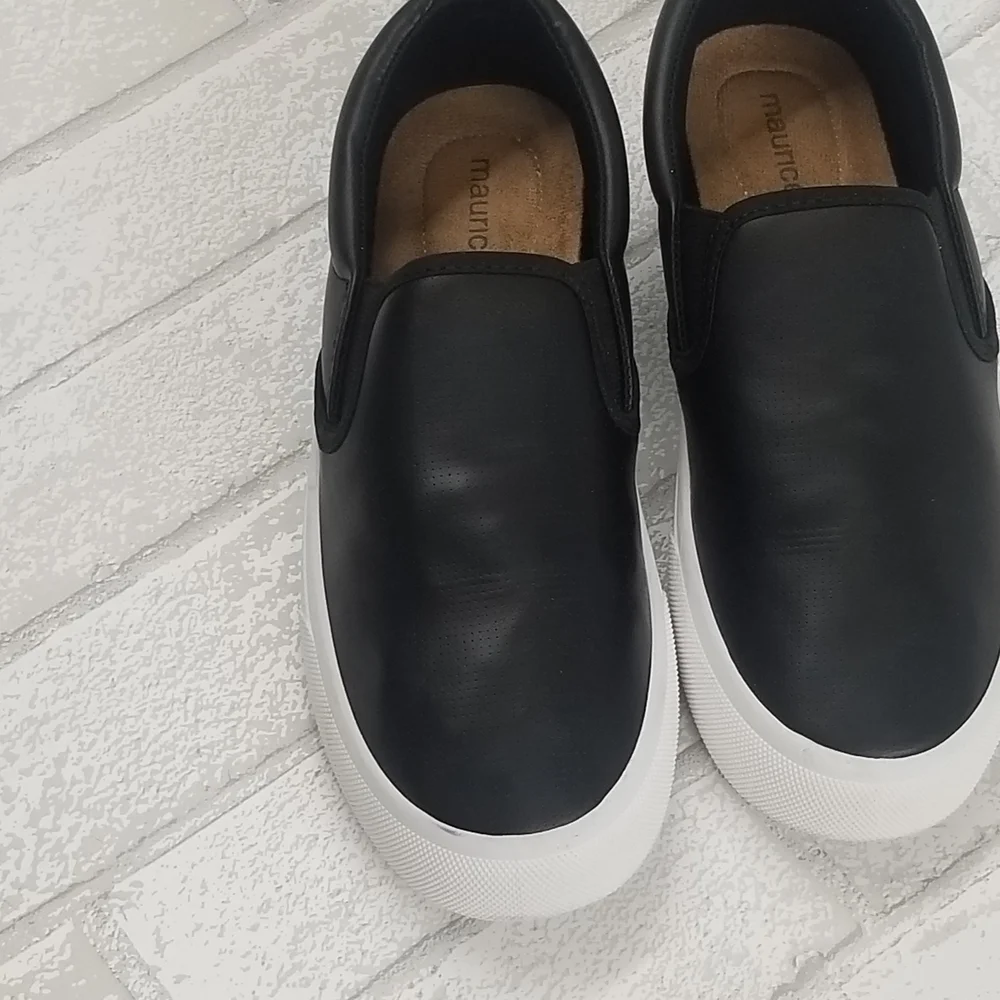 Maurices Black and White Slip-On Sneakers
